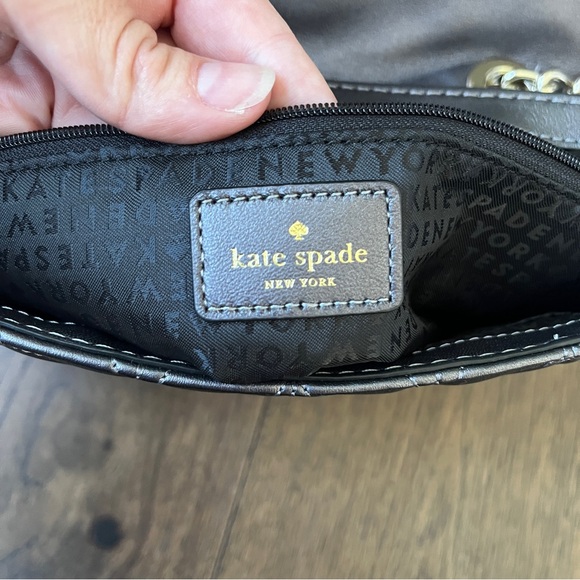 Kate Spade Briar Lane Quilted Emelyn Chain Shoulder Bag Crossbody Gunmetal Gray - Picture 12 of 16